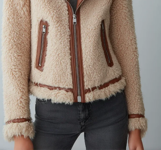 Chaqueta Shearling Beige Atemporal