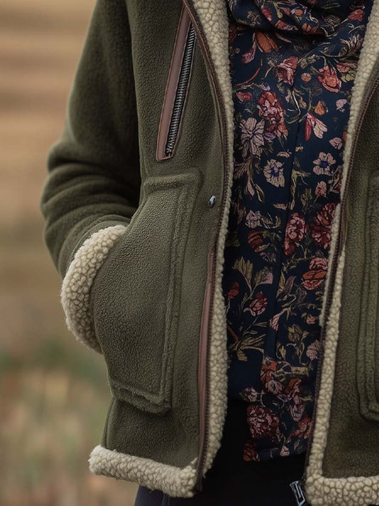 Chaqueta Sherpa Vintage Cuello Alto