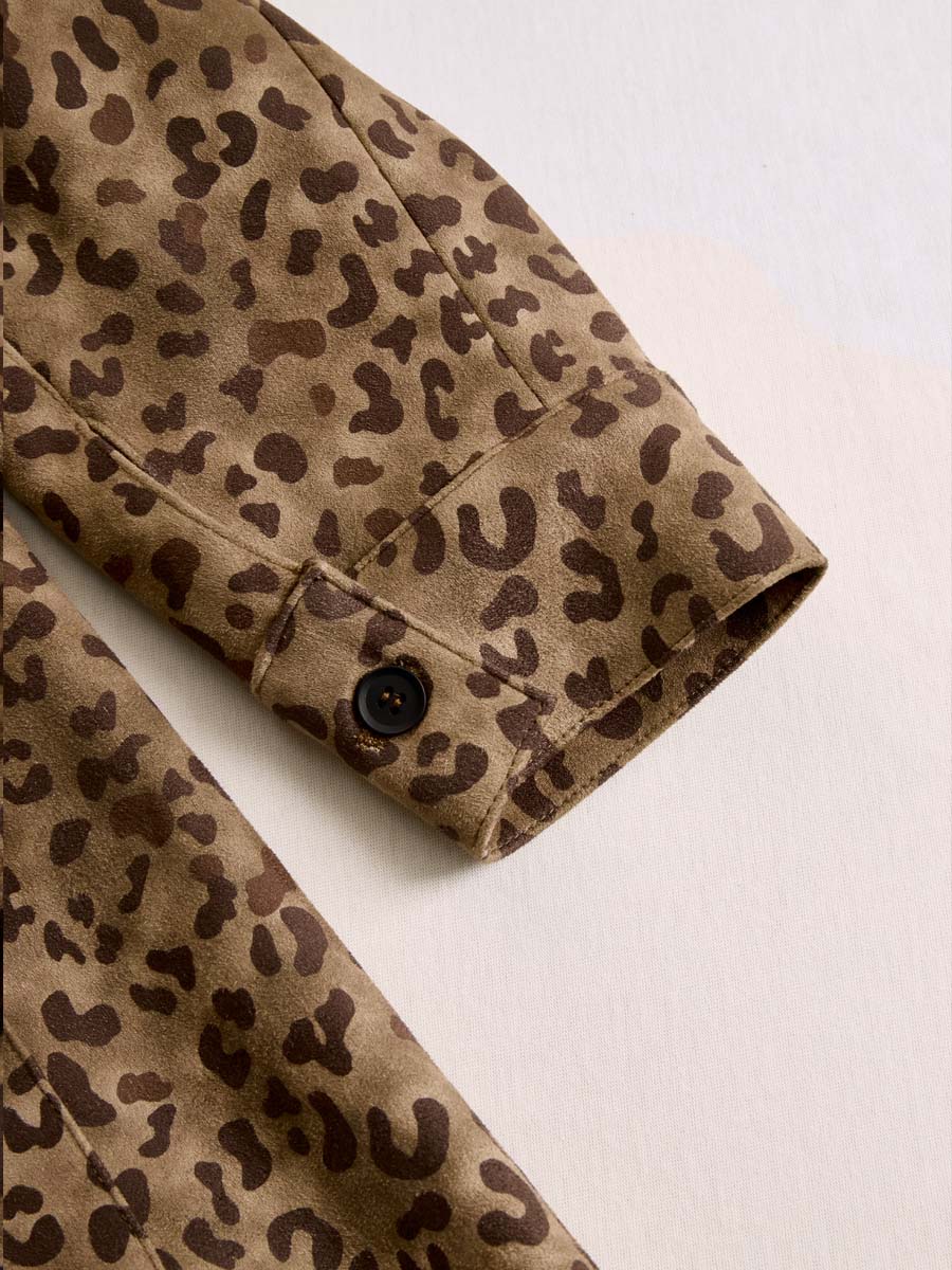 Chaqueta Ante Estampado Leopardo Vintage