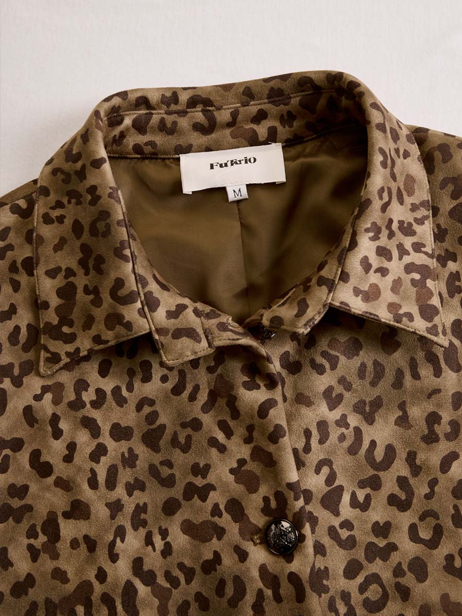 Chaqueta Ante Estampado Leopardo Vintage
