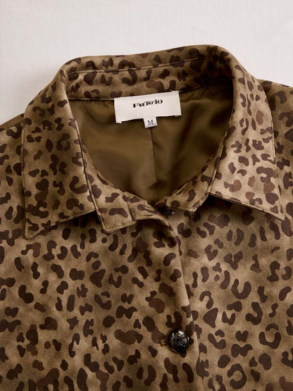 Chaqueta Ante Estampado Leopardo Vintage
