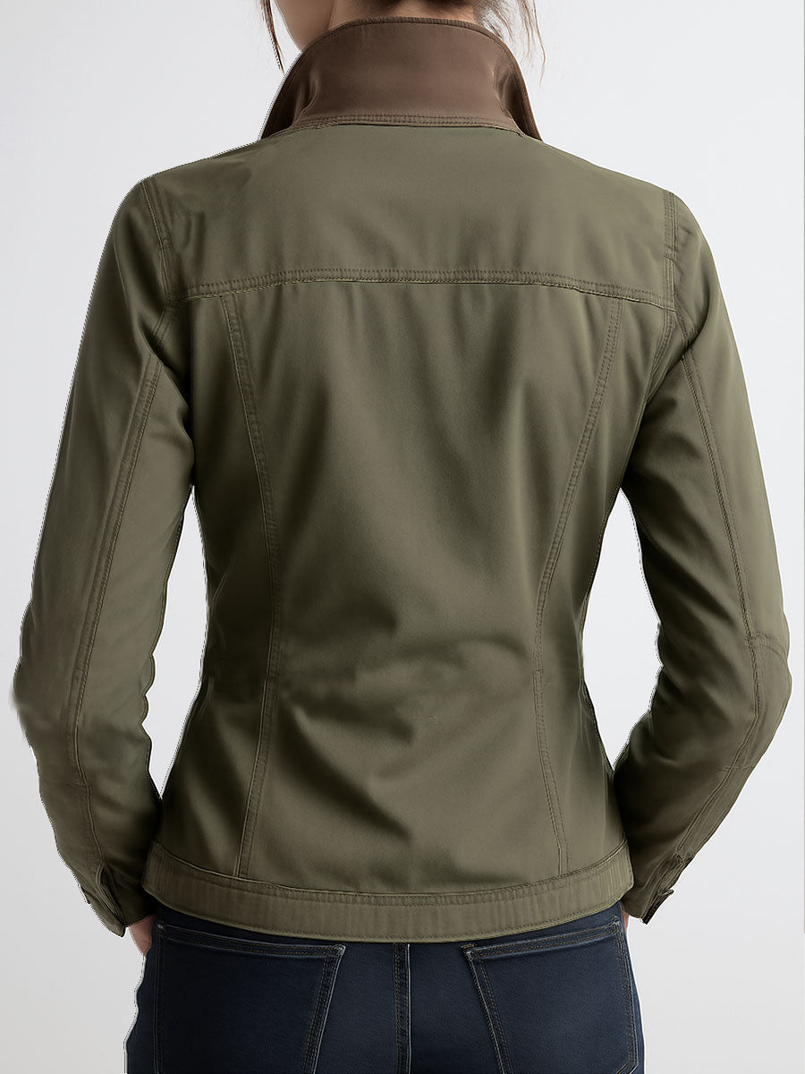 Chaqueta Cargo Verde Oliva Bolsillos Utility