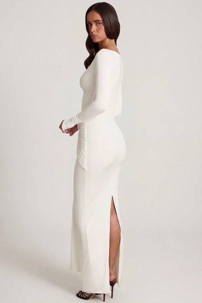 Vestido Celestia drapeado – Lujo silencioso