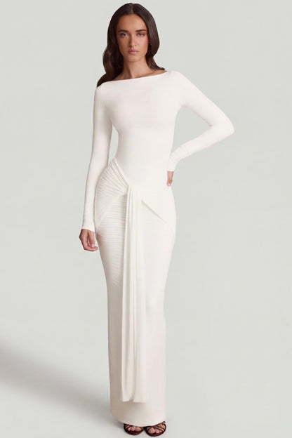Vestido Celestia drapeado – Lujo silencioso