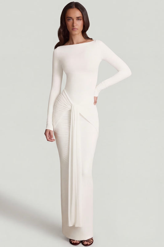 Vestido Celestia drapeado – Lujo silencioso
