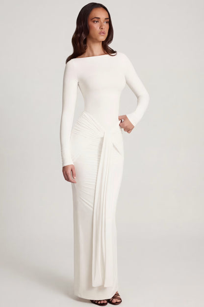 Vestido Celestia drapeado – Lujo silencioso