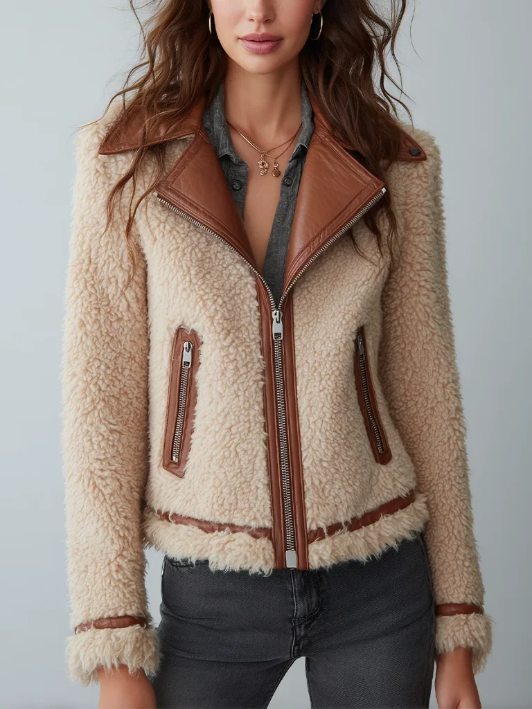 Chaqueta Shearling Beige Atemporal