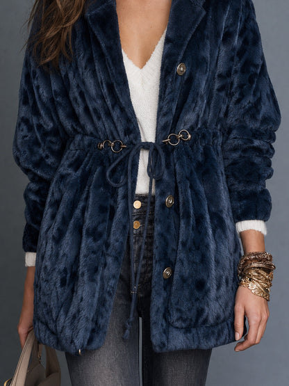 Chaqueta Pelo Sintético Azul Medianoche