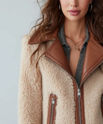 Chaqueta Shearling Beige Atemporal