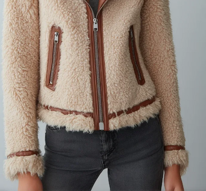 Chaqueta Shearling Beige Atemporal