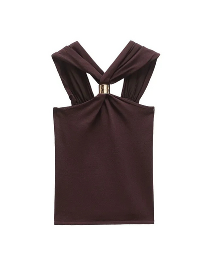 Top Aria Mocha Halter