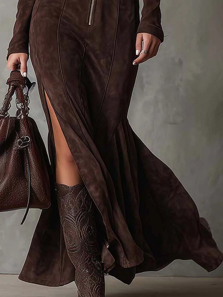 Vestido Marrón Avellana