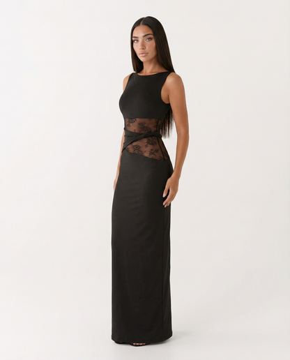 Vestido Lace Illusion Maxi