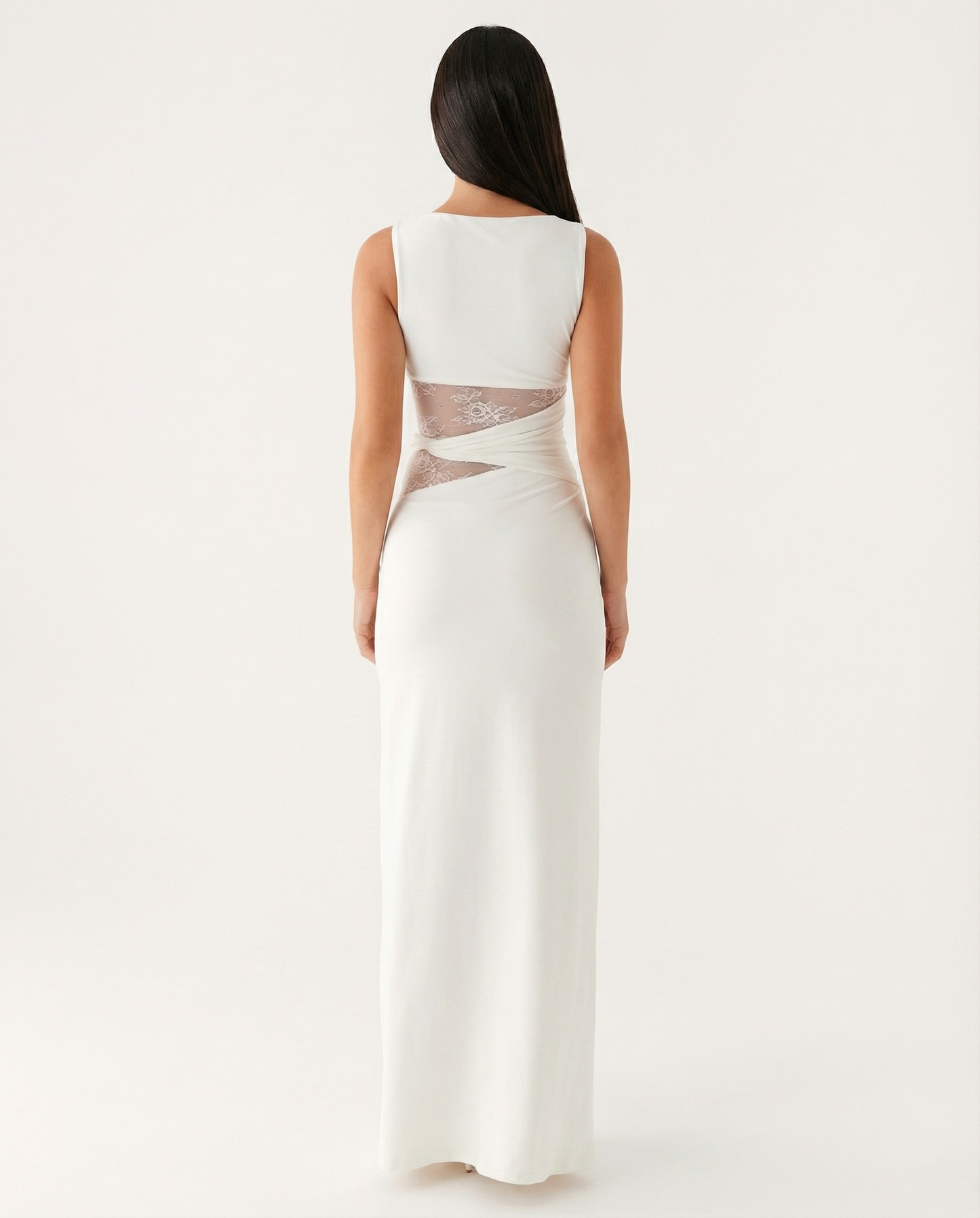 Vestido Lace Illusion Maxi