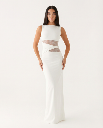 Vestido Lace Illusion Maxi