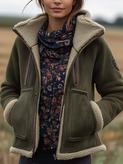Chaqueta Sherpa Vintage Cuello Alto