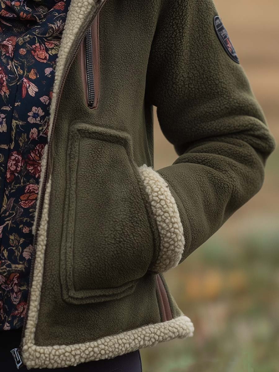 Chaqueta Sherpa Vintage Cuello Alto