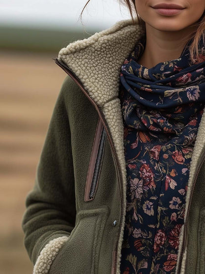 Chaqueta Sherpa Vintage Cuello Alto