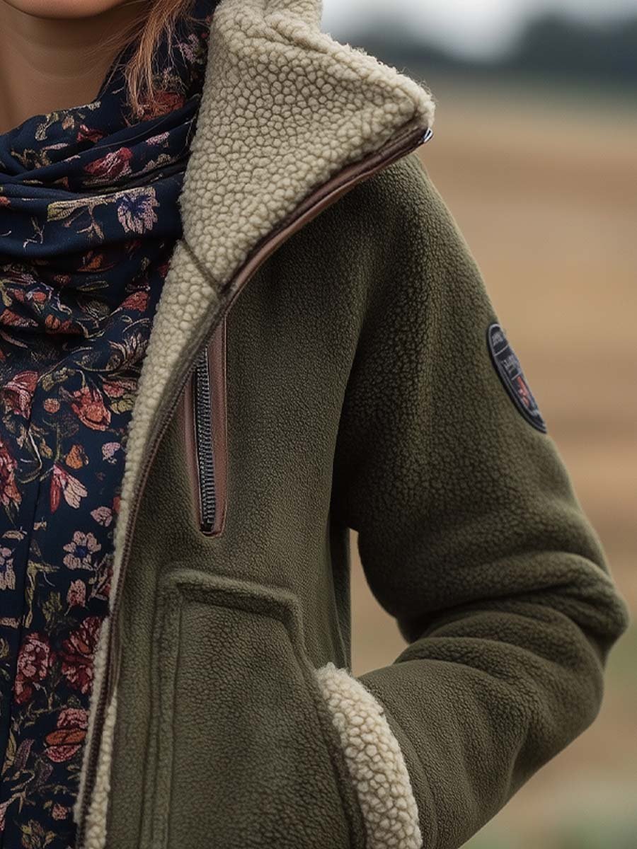 Chaqueta Sherpa Vintage Cuello Alto