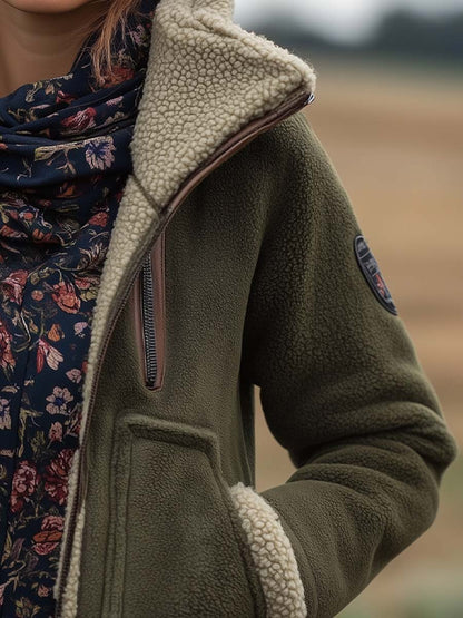 Chaqueta Sherpa Vintage Cuello Alto